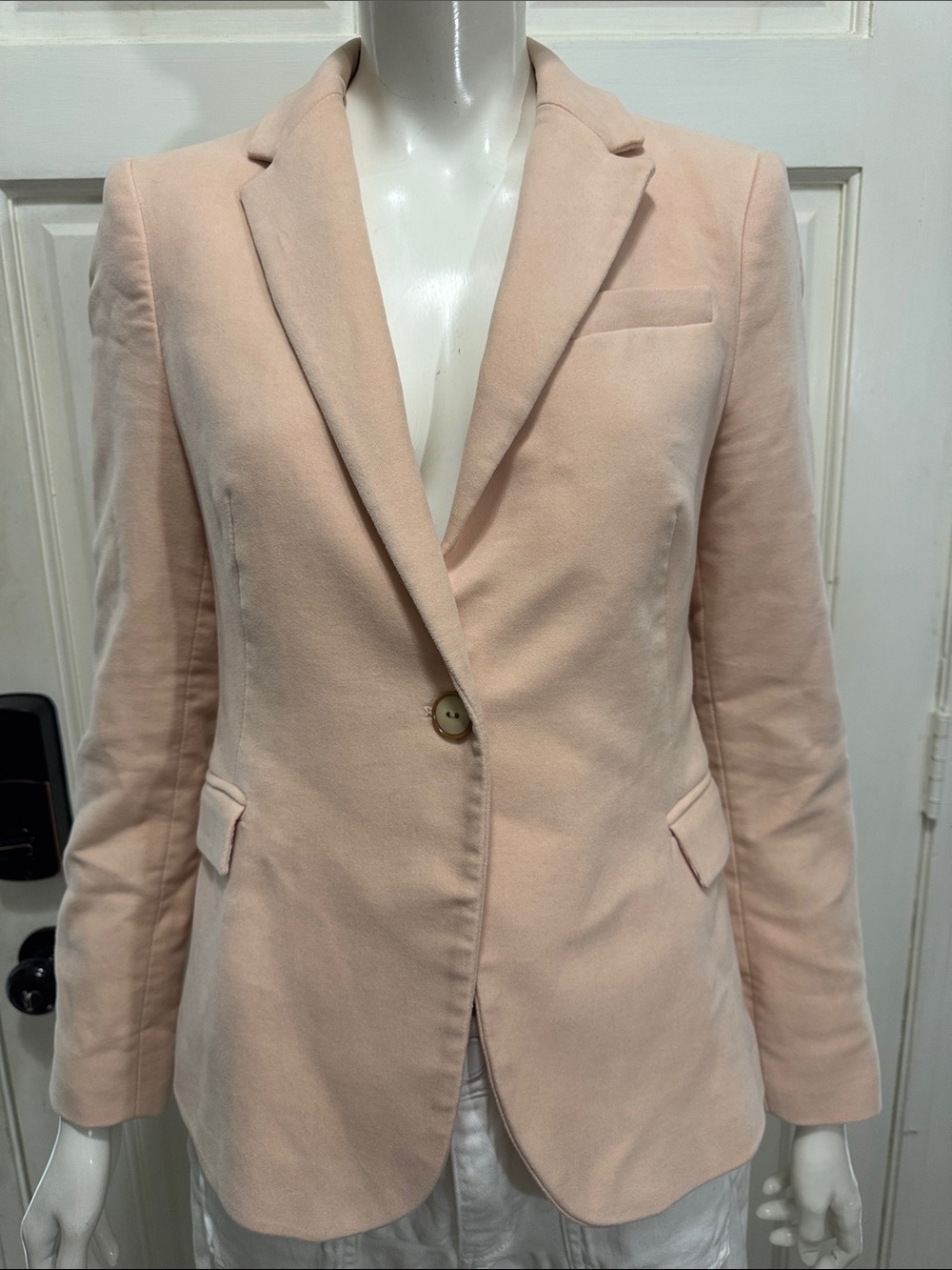 Zara suede jacket Light Blush Pink Single-Button Blazer Size Medium